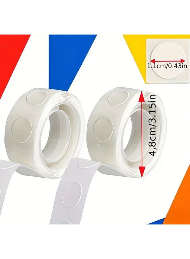 400 قطعة 4 لفات غراء نقطي شفاف غير مرئي قابل للإزالة لحشو البالونات وفنون تزيين الزهور باللآلئ - Image 3