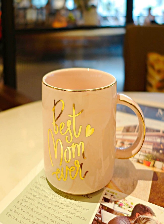 VILIGHT Best Mom Ever Gifts for Mom from Daughter Son - Pink Marble Mug Ceramic Coffee Cup 11oz - Image 4