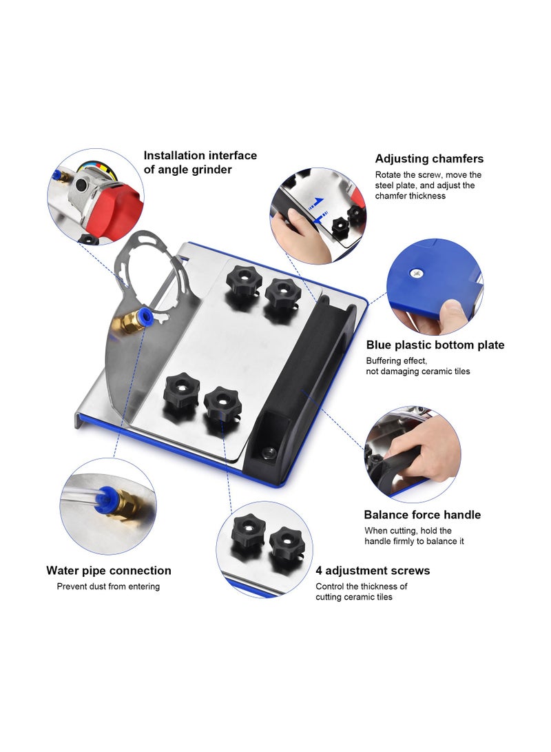 SYOSI أداة شطف البلاط 45 درجة، قاعدة طاحونة الزاوية لشطف البلاط بزاوية 45°، نوع 100 ملحق قاعدة طاحونة الزاوية لشطف البلاط، أداة شطف طاحونة الزاوية لقطع الحجر السيراميكي. - Image 2