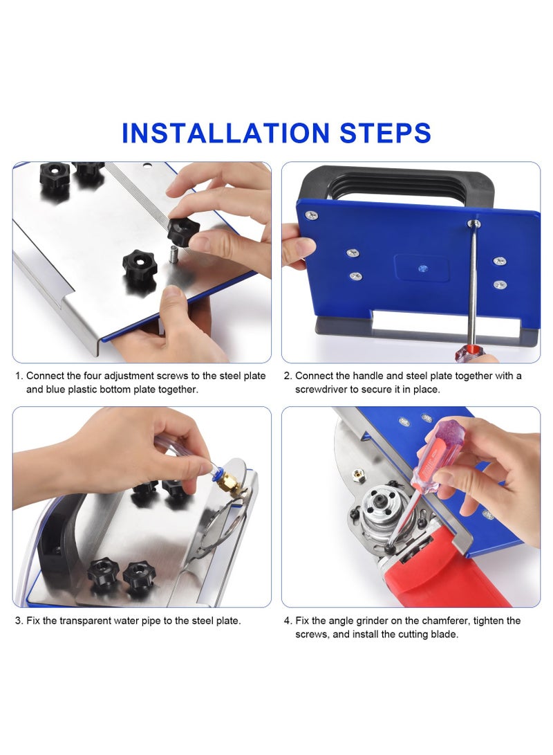 SYOSI أداة شطف البلاط 45 درجة، قاعدة طاحونة الزاوية لشطف البلاط بزاوية 45°، نوع 100 ملحق قاعدة طاحونة الزاوية لشطف البلاط، أداة شطف طاحونة الزاوية لقطع الحجر السيراميكي. - Image 4