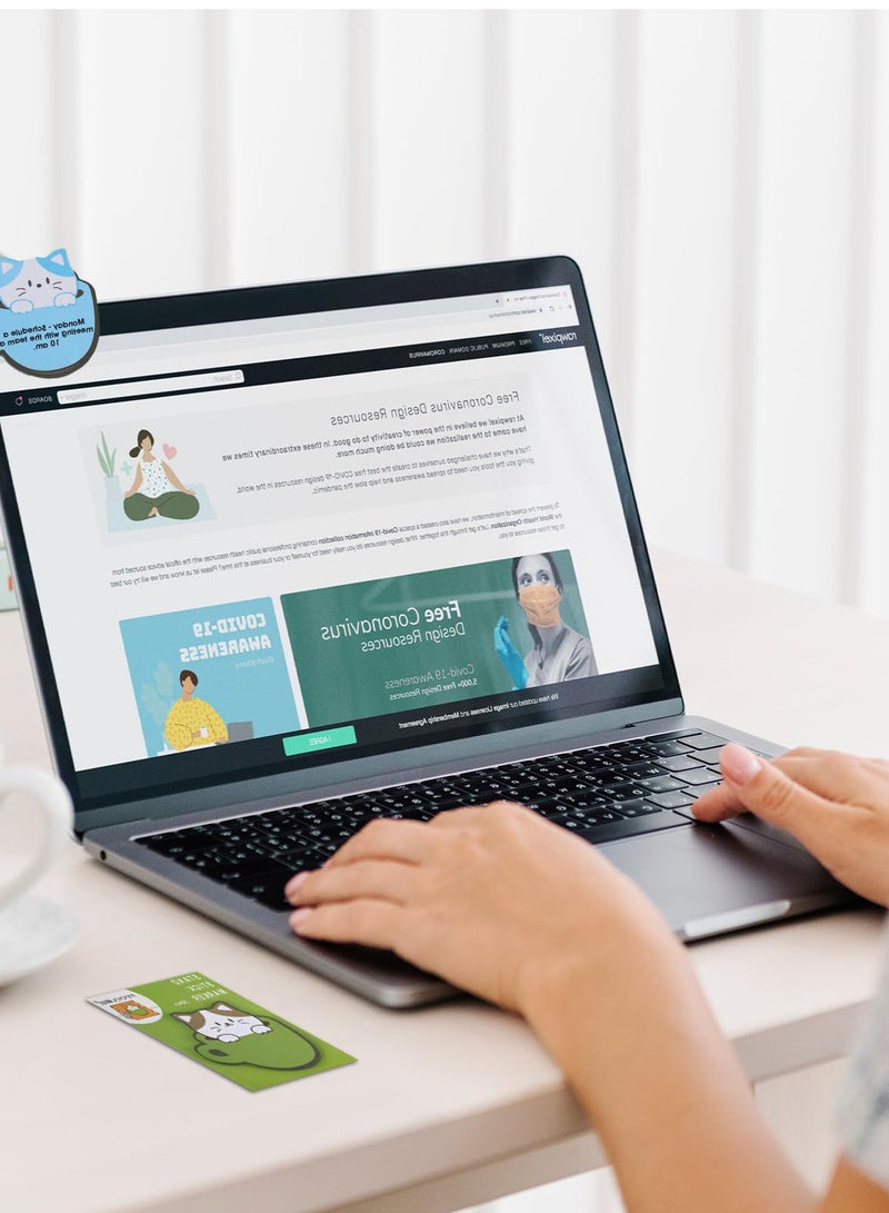 KASTWAVE ملاحظات لاصقة لطيفة، مجموعة ملاحظات لاصقة على شكل قطة، 16 حزمة ملاحظات لاصقة كرتونية، دفاتر ملاحظات لاصقة للمكتب والمدرسة والمنزل، هدايا للطلاب وزملاء الغرفة، لوازم التبويب - Image 5