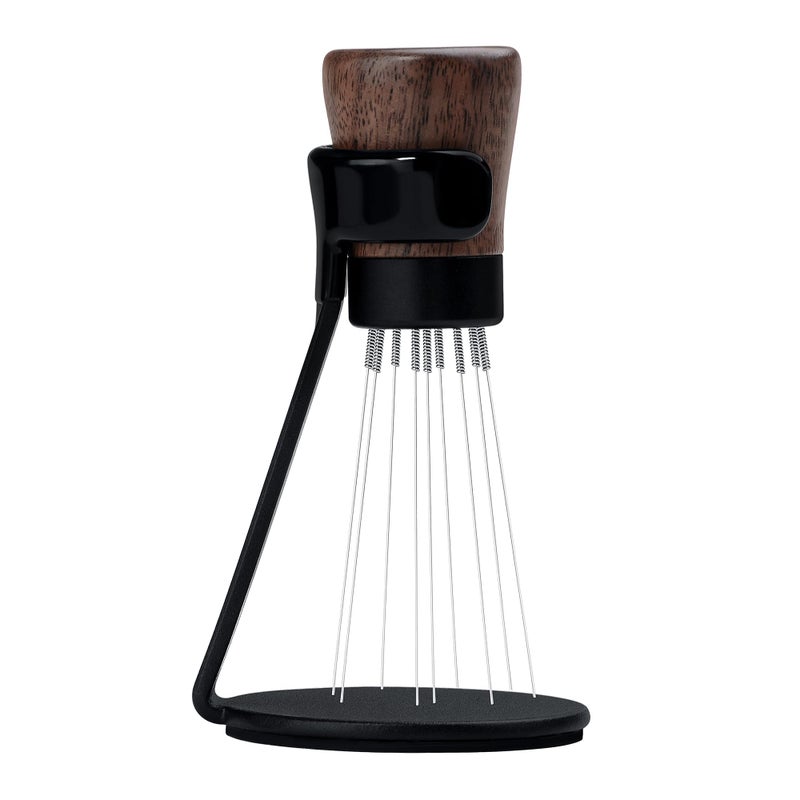 أداة WDT من نورمكور V21 مع حامل 9 أسنان 023 مم لتوزيع الإسبريسو تقنية توزيع وايس مغناطيسية مع 16 إبرة إضافية مقبض من خشب الجوز الأمريكي ترقية جديدة