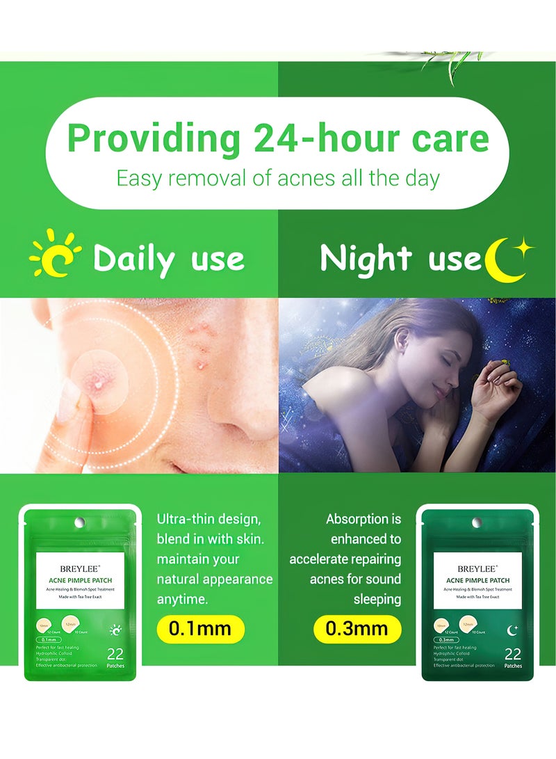 Breylee 0.3mm 22pcs Invisible Tea Tree Acne Patch for Night Use - Image 2