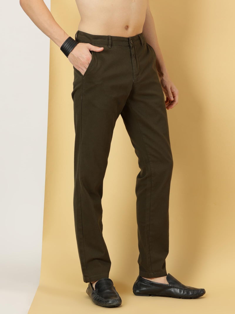 Thomas Scott Men's 100% Cotton Slim Fit Casual Chino Trouser (Green, 34) - Image 3