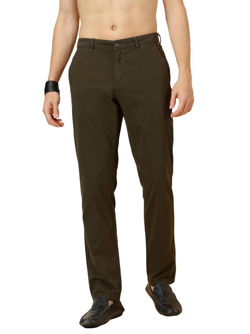 Thomas Scott Men's 100% Cotton Slim Fit Casual Chino Trouser (Green, 34) - Image 1