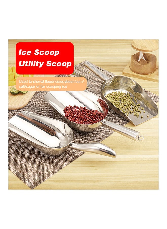 Stainless Steel Ice Cube Scoop Shovel Silver 20*4*7cm