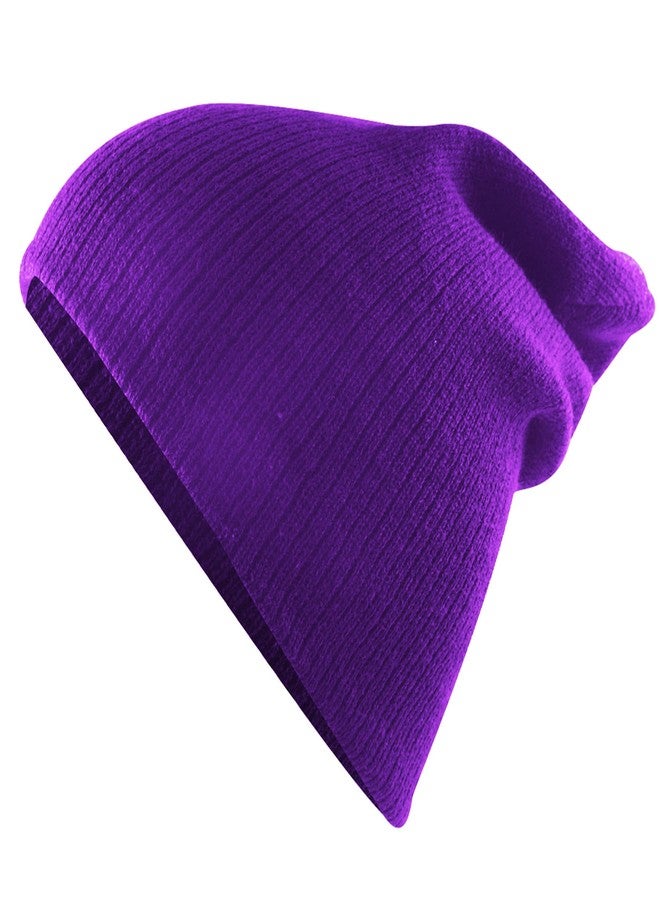 Zando Soft Kids Toddler Baby Purple Beanie for Boys Girls - Cute Slouchy Cuffed Halloween Beanies Accessories Warm Lightweight Knit Winter hat for Daily School Skiing Wear One Size - Image 1