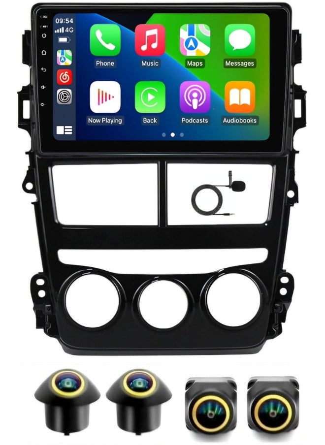 Vierex Fit Toyota Yaris Car Stereo Android Screen 2018-2022 With Apple Carplay Android Auto Wireless WiFi DSP AHD Camera Included Fast Interface QLED Manual AC (8+128GB 2K 360D)  - Image 1