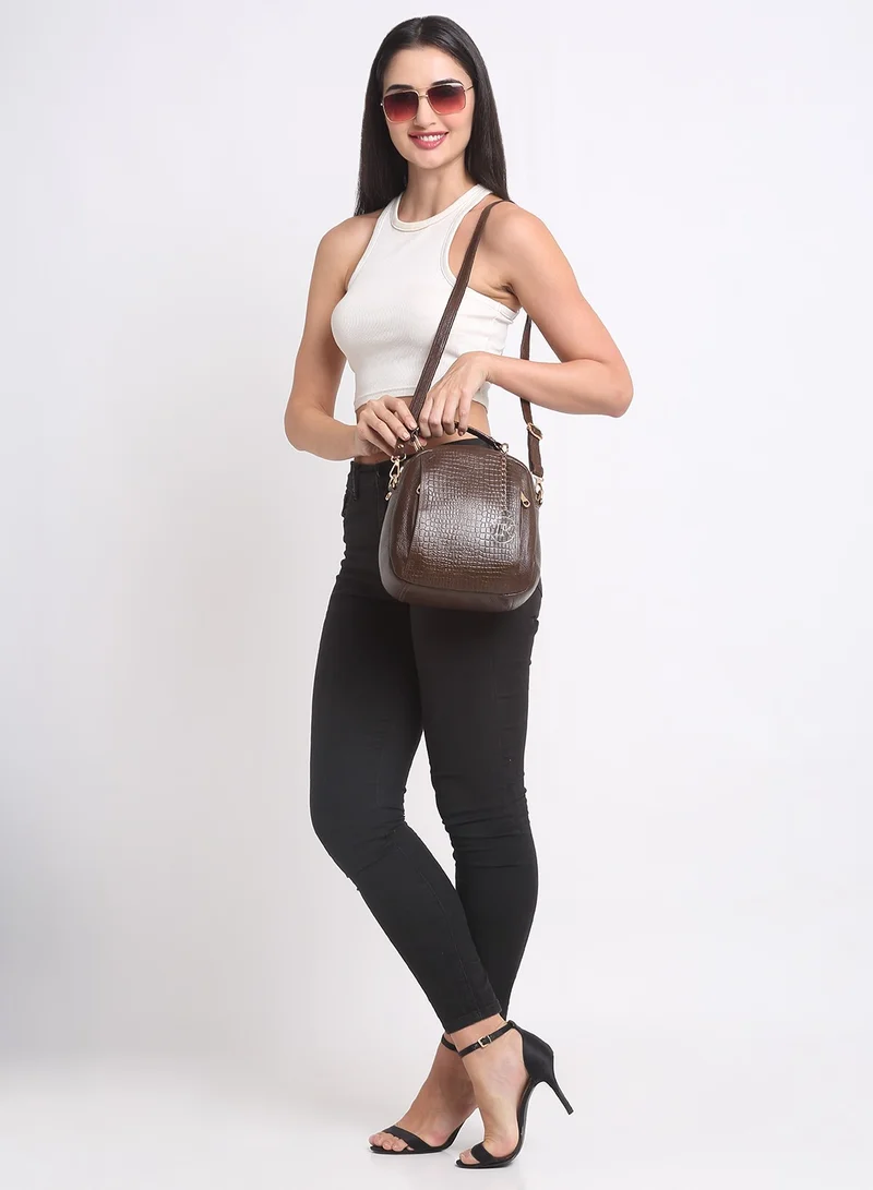 TEAKWOOD brown Teakwood Textured Backpack for Women – Khaki Water-Resistant Convertible Backpack with Adjustable Straps for Women | Best Price UAE