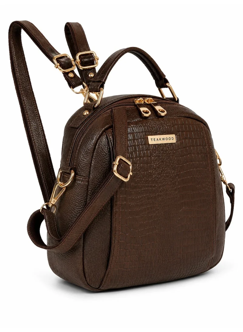 Teakwood brown Teakwood Women’s Convertible Backpack | Khaki Textured Leather Look Sling & Backpack | Mini Travel Bag | Multi-Compartment | Adjustable Straps | Lightweight Durable Design | Stylish for Daily Use & TravelTeakwood Women’s Convertible Backpack | Khaki Textured Leather Look Sling & Backpack | Mini Travel Bag | Multi-Compartment | Adjustable Straps | Lightweight Durable Design | Stylish for Daily Use & Travel for Women | Best Price UAE