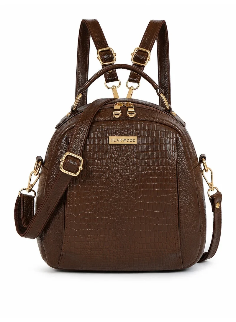 Teakwood brown Teakwood Women’s Convertible Backpack | Khaki Textured Leather Look Sling & Backpack | Mini Travel Bag | Multi-Compartment | Adjustable Straps | Lightweight Durable Design | Stylish for Daily Use & TravelTeakwood Women’s Convertible Backpack | Khaki Textured Leather Look Sling & Backpack | Mini Travel Bag | Multi-Compartment | Adjustable Straps | Lightweight Durable Design | Stylish for Daily Use & Travel for Women | Best Price UAE