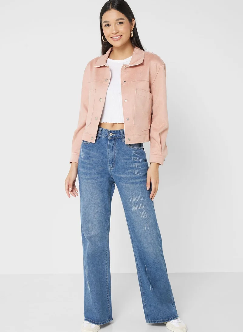 Ginger Suede Look Jacket
