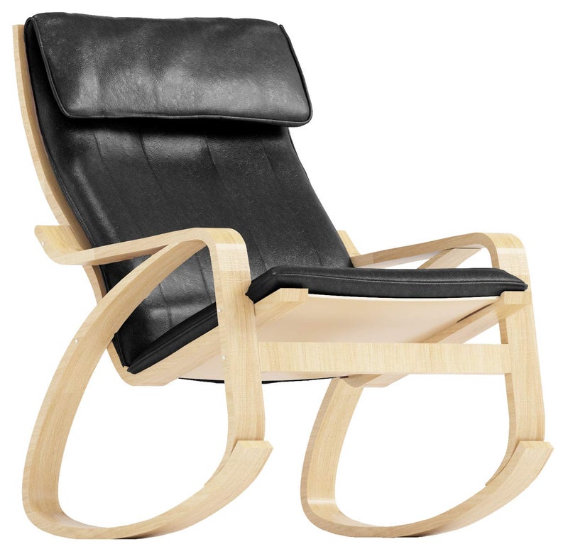 Custom Slipcover Replacement The Faux Leather Poang Chair Cover Replacement is Custom Made for IKEA Poang Armchair Only. A Poang Slipcover Replacement. (Faux Leather Black Color) - Image 4