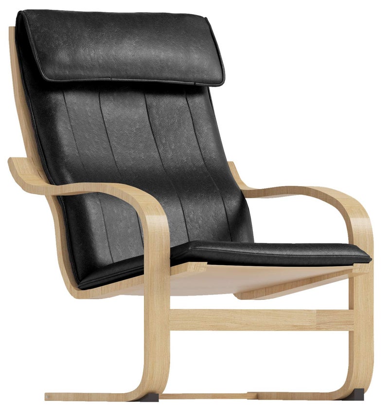 Custom Slipcover Replacement The Faux Leather Poang Chair Cover Replacement is Custom Made for IKEA Poang Armchair Only. A Poang Slipcover Replacement. (Faux Leather Black Color) - Image 5