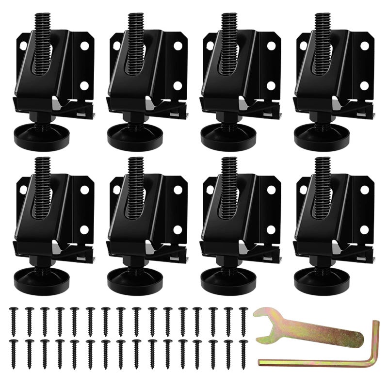 LOSCHEN 8PCS Heavy Duty Adjustable Leveling Feet for FurnitureHexagon Nuts Lock Furniture Legs Levelersfor Table Cabinets WorkbenchShelving Units and More