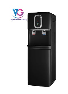 Top Loading Water Dispenser With Hot and Cold Water and Compressor Cooling, Cabinet with Refrigerator, Floor Standing, Suitable for Home, Office etc.-Black- VGWD925