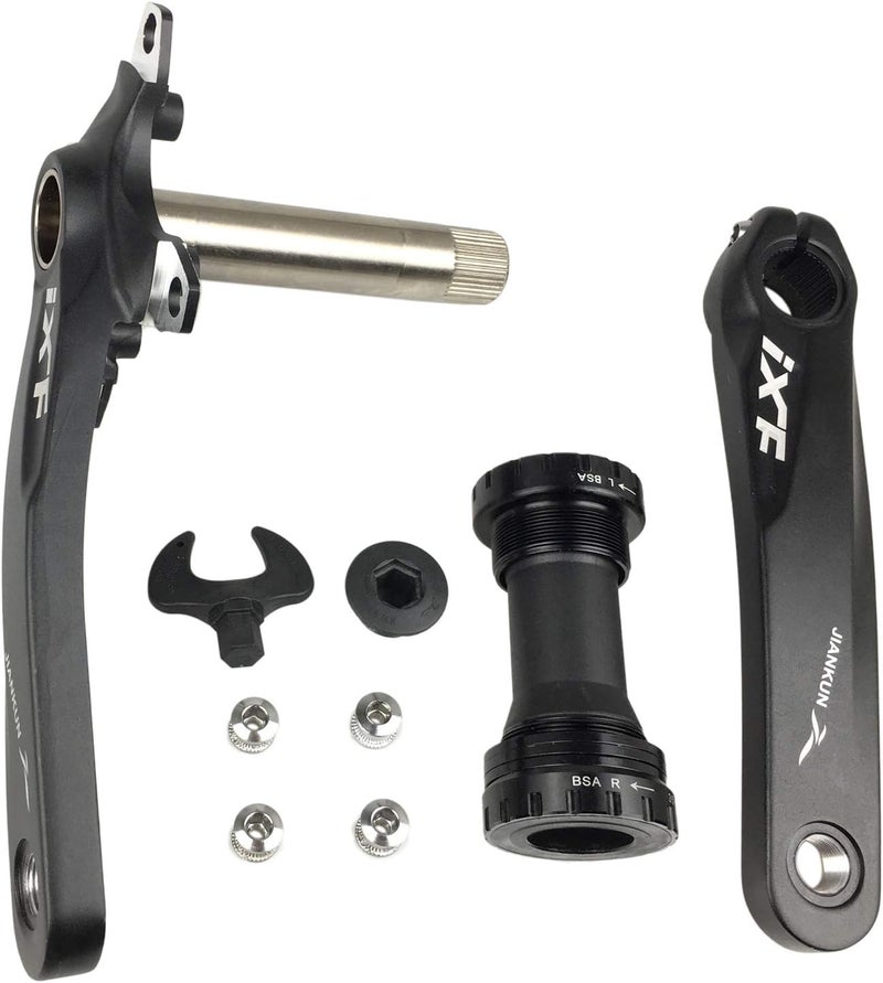 BNVB Bike Crank Arm Set， 170mm 104 BCD Mountain Bike Crank Set with Bottom Bracket Crank and Chainring Bolts for MTB BMX Road Bicyle, Compatible with Shimano, FSA, Gaint (Black/Red/Silver) - Image 1