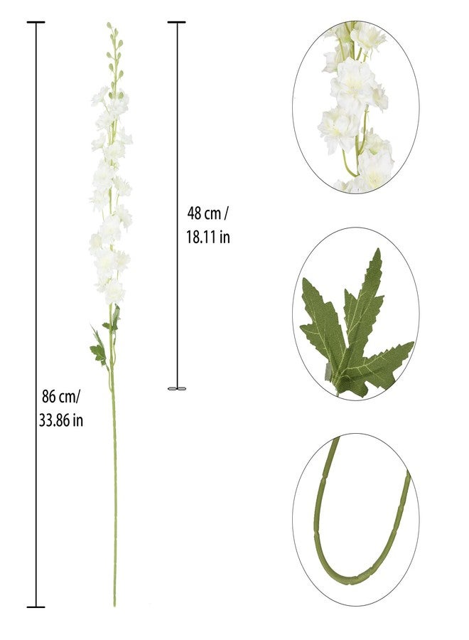 INSUNSIX Ivory Flowers 33.86" Delphinium Artificial Flwoers Cream White Fake Flowers 5PCS Long Stem Snapdragon Flowers for Tall Vase for Wedding Centerpieces Home Party Decor (Cream White) - Image 3