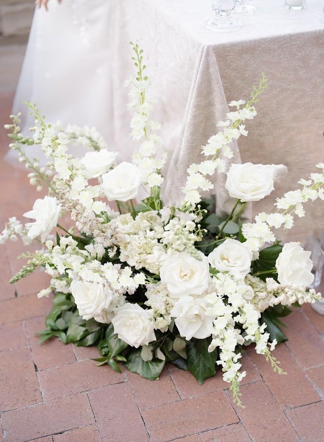 INSUNSIX Ivory Flowers 33.86" Delphinium Artificial Flwoers Cream White Fake Flowers 5PCS Long Stem Snapdragon Flowers for Tall Vase for Wedding Centerpieces Home Party Decor (Cream White) - Image 5