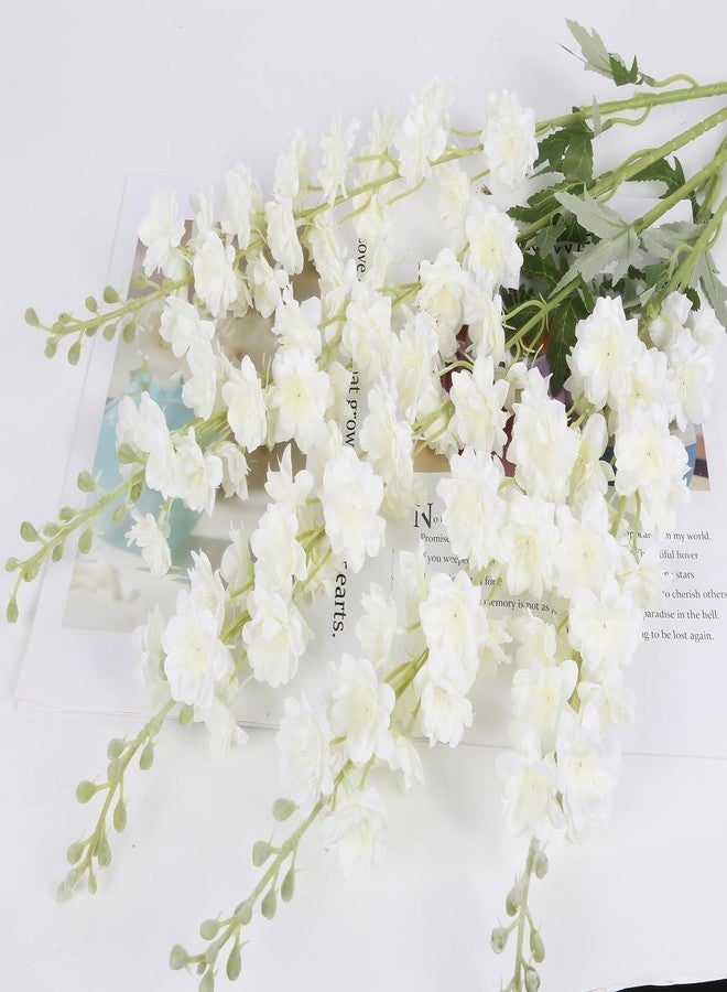 INSUNSIX Ivory Flowers 33.86" Delphinium Artificial Flwoers Cream White Fake Flowers 5PCS Long Stem Snapdragon Flowers for Tall Vase for Wedding Centerpieces Home Party Decor (Cream White) - Image 4