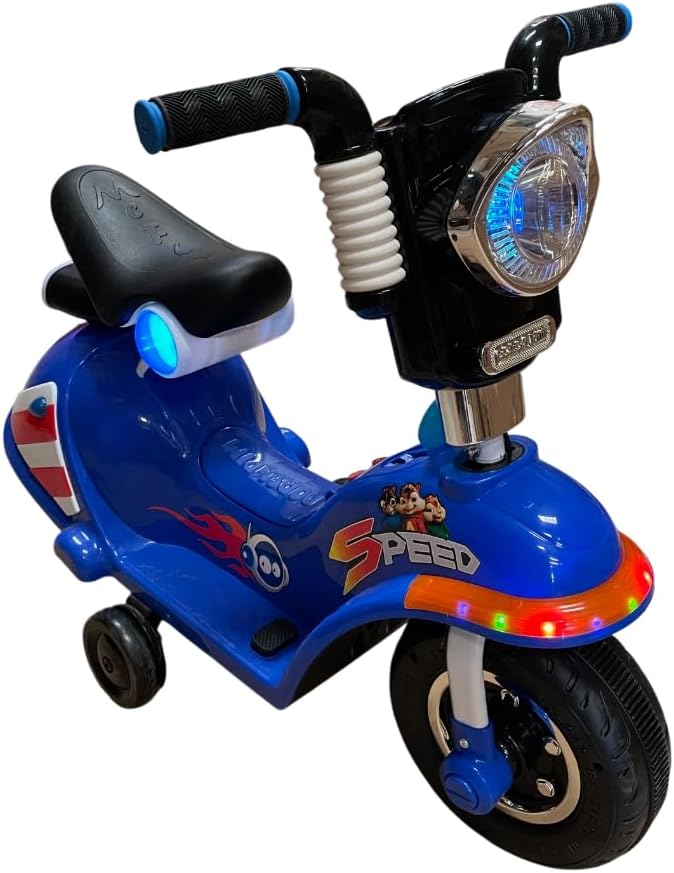 United PB101 6V 3-Wheeled Medium Electric Bike for Kids, Blue - Image 4