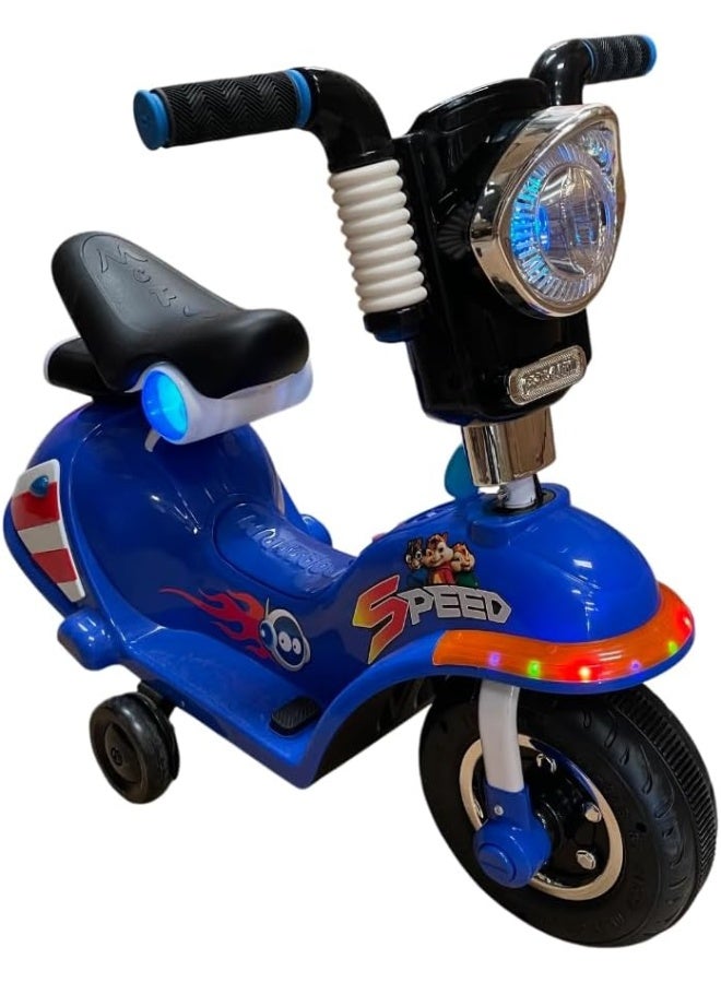 United PB101 6V 3-Wheeled Medium Electric Bike for Kids, Blue - Image 1