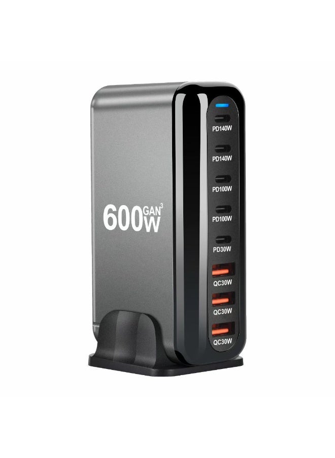 general 600W GaN3 8-in-1 Fast Charging Station – Multi-Port USB C Desktop Charger with 140W PD 3.1 & 30W QC 3.1 – Universal Power Adapter for MacBook Pro/Air, iPhone, iPad, Samsung, Laptops, and Tablets - Image 1