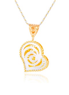 22kt Gold Heart Pendant with Sparkling Crystals