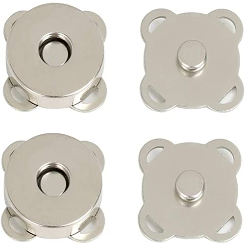CooBigo Magnetic Snaps Buttons Plum Magnetic Snap Closures for Purses Bags Clothes Handbags Scrapbooking,Magnetic Purse Closure Fasteners,Sewing on Magnetic Snaps for DIY Craft (15mm) (Silver) - Image 1