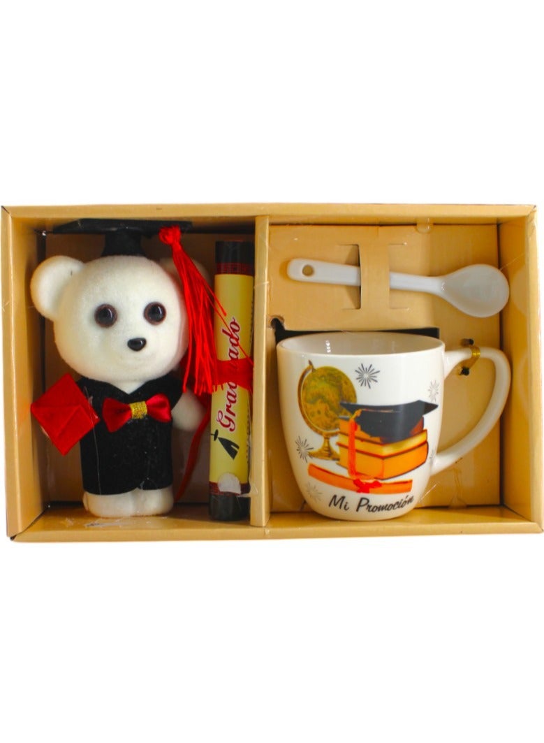 Graduation Coffee Tea Mug  Teddy Bear with Cap for Graduation Day Celebration - Image 1