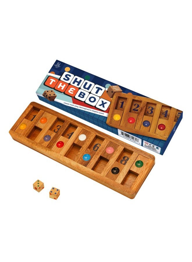 BSIRI Shut the Box Slide Wooden Brain Teaser Puzzles Games - Image 1