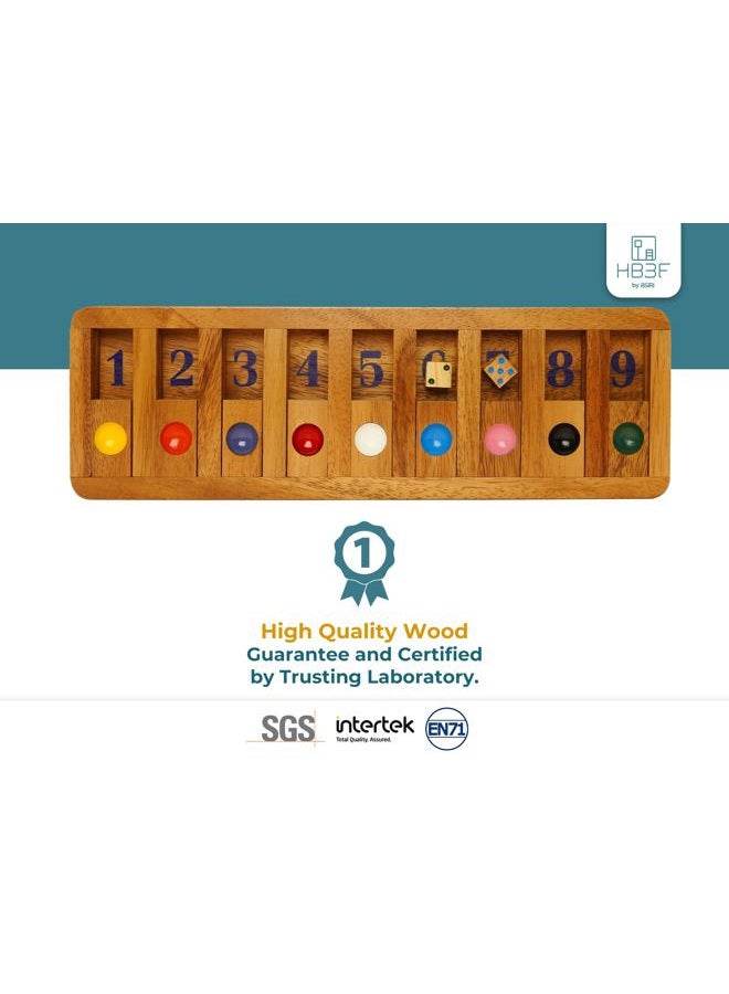 BSIRI Shut the Box Slide Wooden Brain Teaser Puzzles Games - Image 2