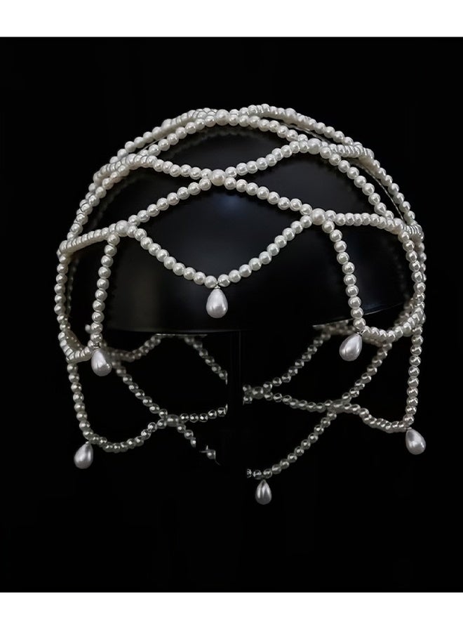 Happy D Elegant 1920s Flapper Pearl Headpiece - Vintage Hair Accessory for Women - Image 1