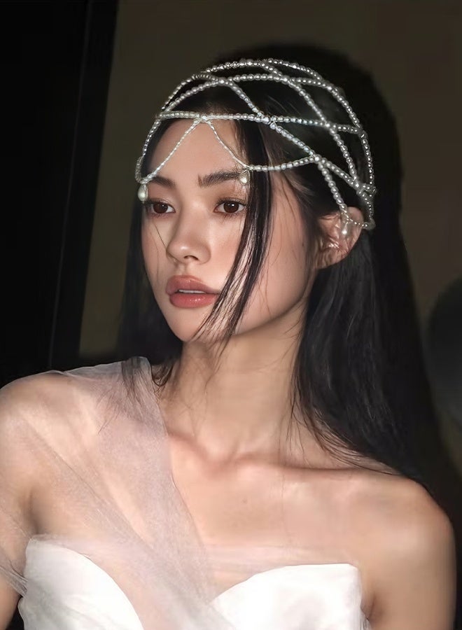 Happy D Elegant 1920s Flapper Pearl Headpiece - Vintage Hair Accessory for Women - Image 2