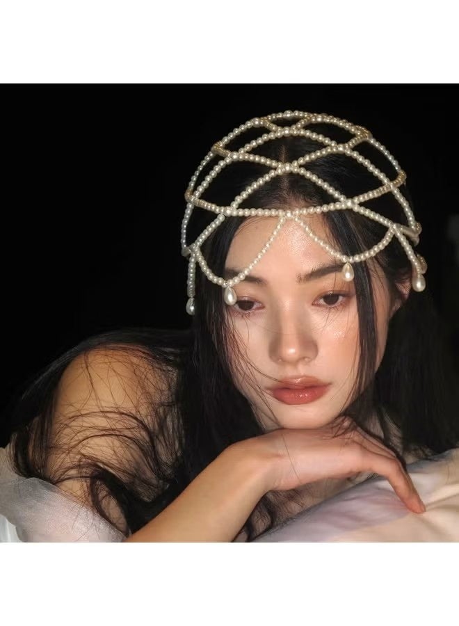 Happy D Elegant 1920s Flapper Pearl Headpiece - Vintage Hair Accessory for Women - Image 3