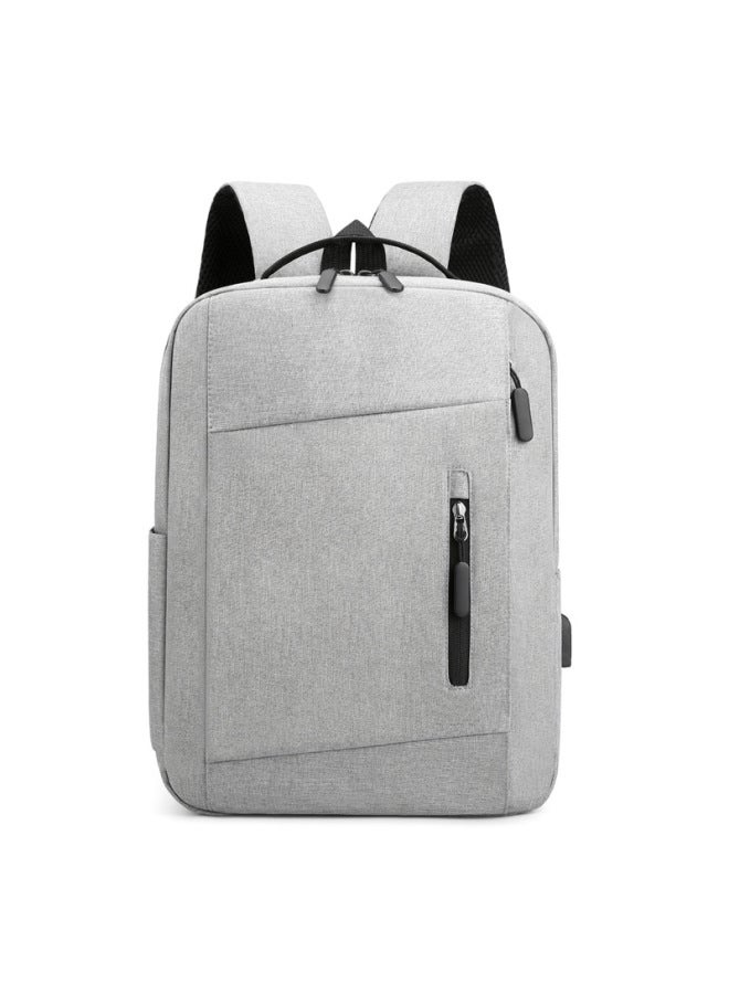 Direct Computer Bag Laptop Backpack Large Capacity Travel Backpack Multifunctional Computer USB Charging-Color:Gray - Image 1