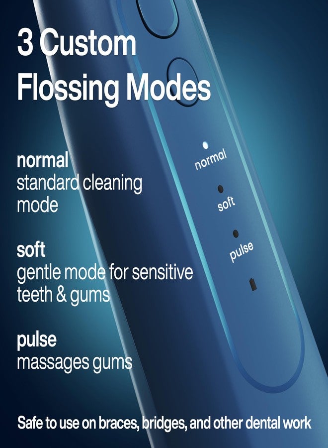 AquaSonic Icon Water Flosser for Teeth - Cordless Rechargeable Oral Irrigator - Waterproof, Portable Dental Cleaning with Jet Tip - Braces Home Travel - Navy - Image 3