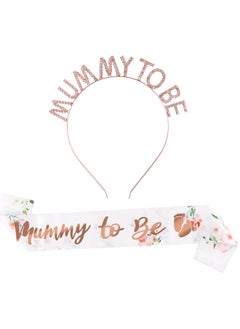 Mummy to Be Sash, with Rhinestone Tiara Crown Headband Mum to Be for Baby Shower Party Decoration Party Gifts Accessories Decor Favour Party Supplies