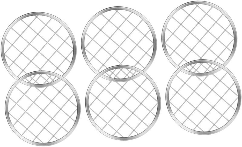 GALPADA 6pcs 86mm Mason Jar Flower Grid Lid Mesh Insert Reusable Metal Floral Jar Lid for Vase Arrangement Home Kitchen Storage - Image 1