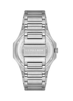U.S. Polo Assn. U.S. Polo Assn. Fundamental 45mm Black Dial Watch with Silver Accents and Stainless Steel Band - USPA1091-01, Elegant Precision  - Image 3
