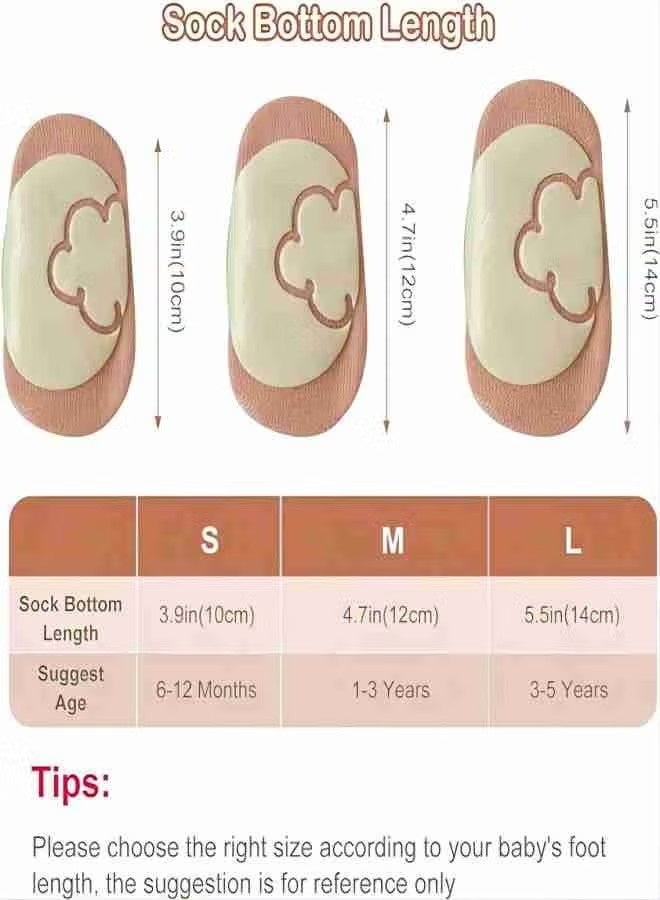 جونيس جوارب الأطفال المضادة للانزلاق، 5 أزواج من الجوارب الدافئة للأطفال من عمر 1-3 سنوات مع مساحات مضادة للانزلاق. - Image 5