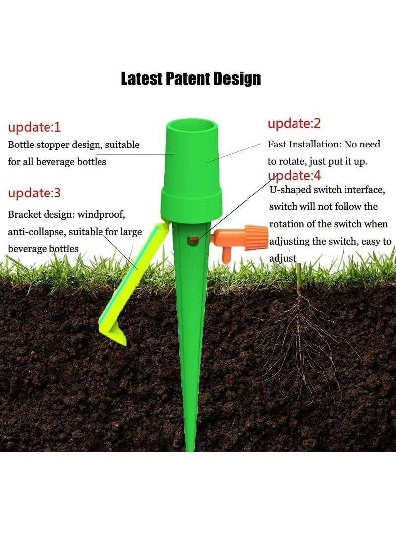 12 Pack Plant Self Watering Devices Spikes with Anti Tilt Bracket and Valve Control Switch Slow Drip Irrigation System - Image 2