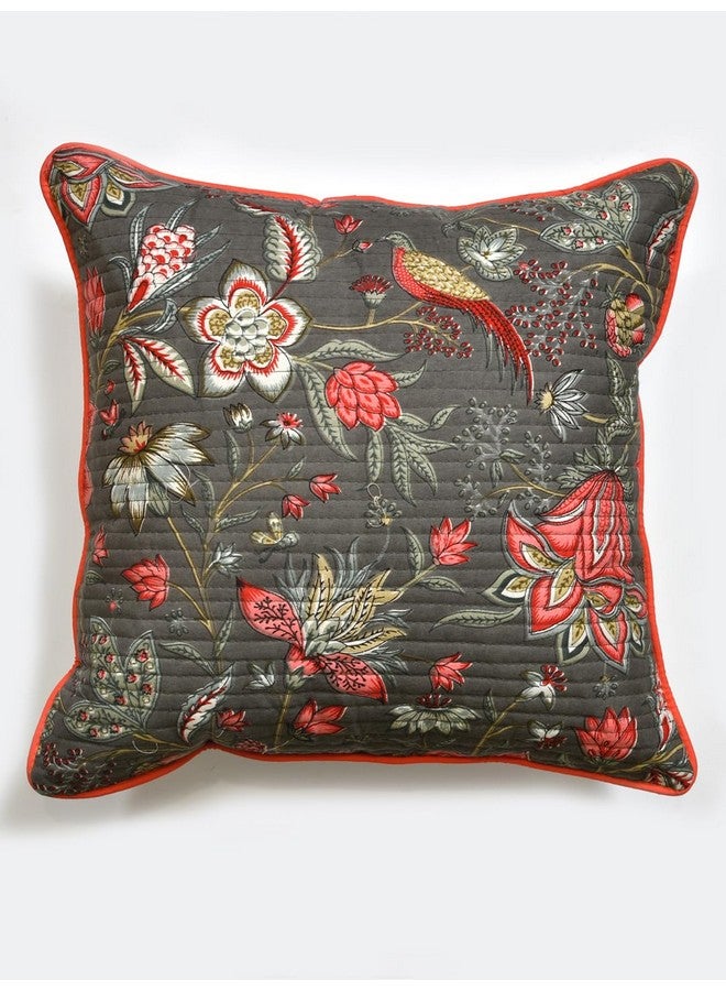 Clasiko Clasiko Cotton 300 TC Cushion Covers Set of 2; 16X16 Inches; Pink Flowers - Image 5