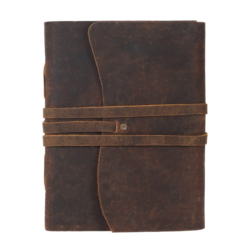 KomalC Handmade Leather Journal | Writing Diary | Bound Daily Notepad For Men & Women Unlined Paper Medium, writing pad gift for artist, sketch - Image 2