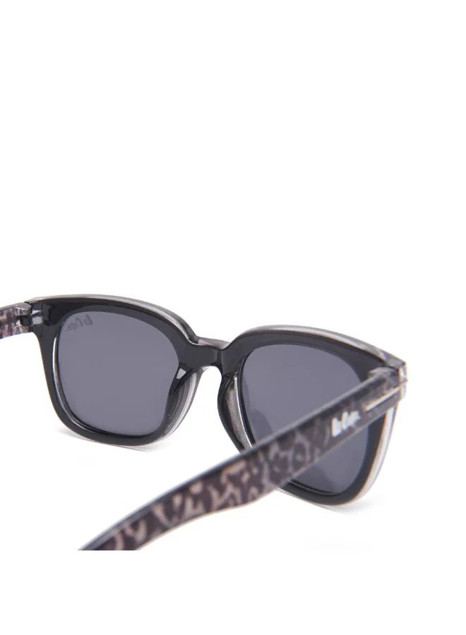 Lee Cooper Polarized Sunglasses Black Frame Grey Mirror Lens 47mm  - LCK116C03