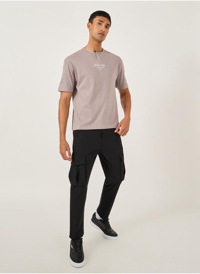 Fort Collins Mid Rise Straight Fit Track Pant with Drawstring by Styli  - Image 2
