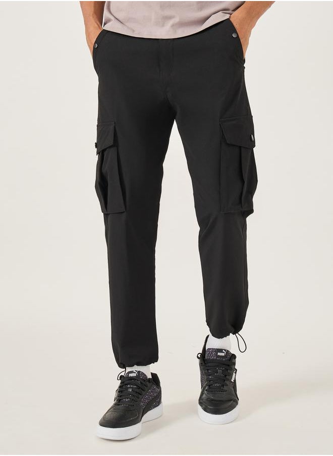 Fort Collins Mid Rise Straight Fit Track Pant with Drawstring by Styli  - Image 3