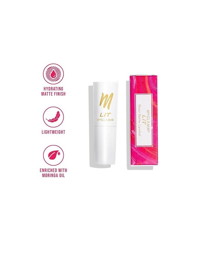 MyGlamm Moist Matte Lipstick  Magenta Purple Shade Long Lasting  Pigmented  Hydrating Lipstick with Moringa Oil and Vitamin E  4.2g - Image 4