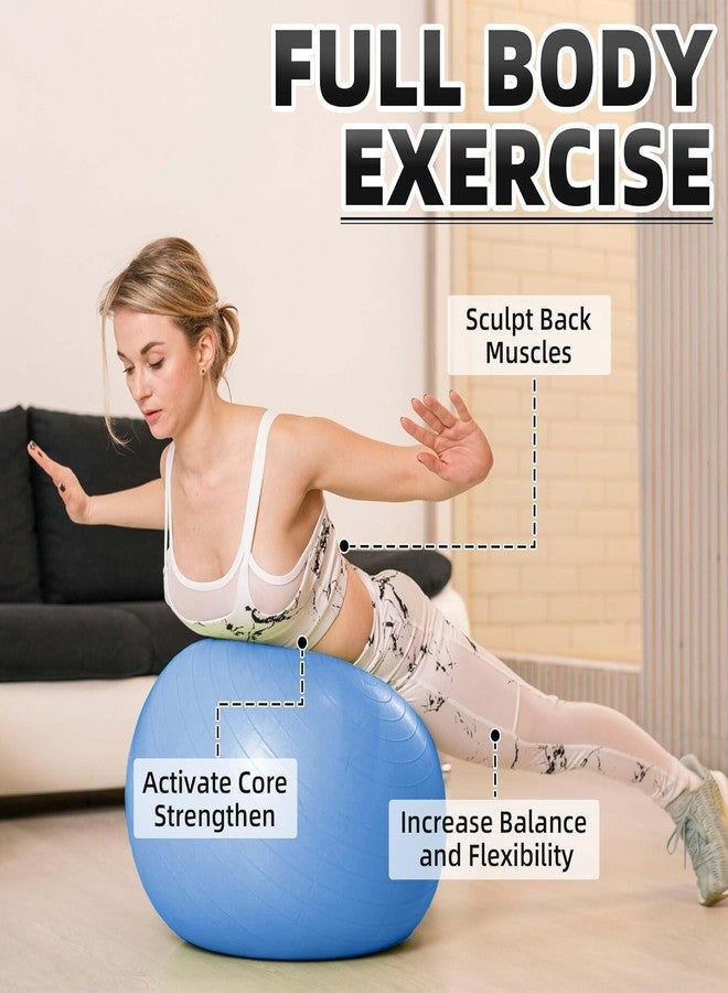 Akshify Gym Ball 65 cm Anti-Burst Exercise Ball for Fitness, Yoga & Workout | Non-Slip Swiss Ball with Foot Pump for Balance, Core Training, Pregnancy & Stability (Pack of 1) (65 Cm) - Image 3