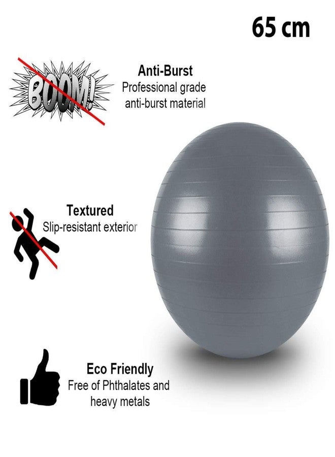 Akshify Gym Ball 65 cm Anti-Burst Exercise Ball for Fitness, Yoga & Workout | Non-Slip Swiss Ball with Foot Pump for Balance, Core Training, Pregnancy & Stability (Pack of 1) (65 Cm) - Image 4